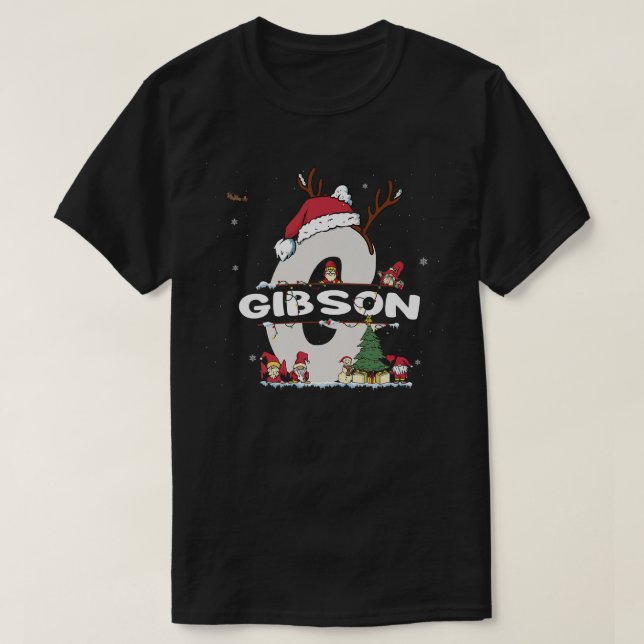 Camiseta Gibson Christmasw Gibson Nome do Xmas engraçado (Frente do Design)