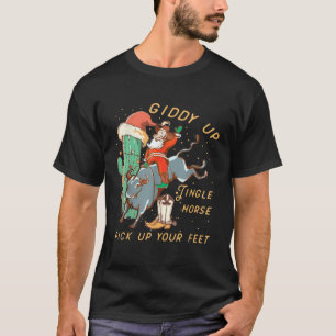 Camiseta Giddy Up Jingle Horse Pegar Seu Pé De Cowboy San