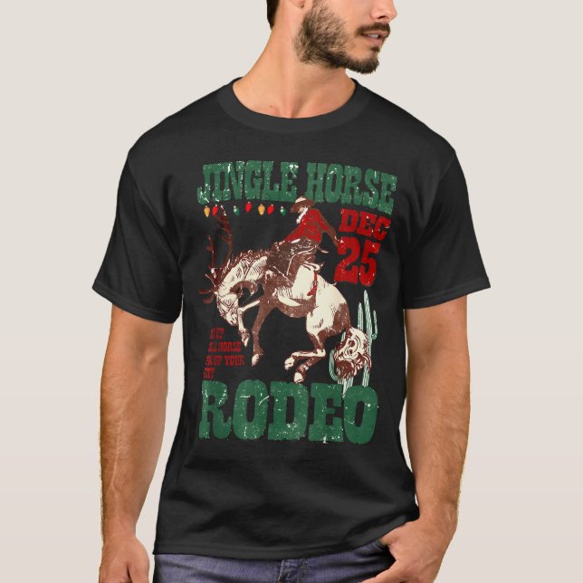 Camiseta Giddy Up Jingle Horse Santa Cowboy Western Christm (Frente)