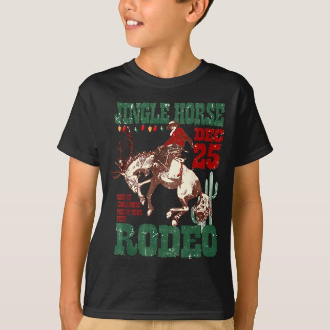 Camiseta Giddy Up Jingle Horse Santa Cowboy Western Christm (Frente)
