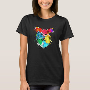 Camiseta Gif de Mancha de Tinta de Cachorro Welsh Corgi em