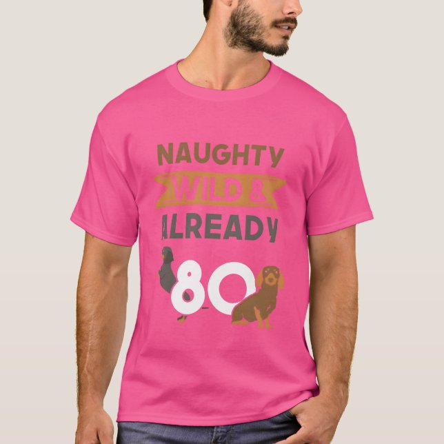 Camiseta Gift 80 years birthday women Dachshund funny (Frente)