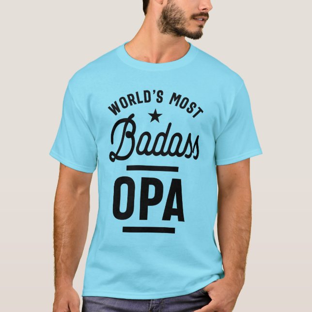 Camiseta Gift do avô de Opa mais Badass do Mundo de Mens (Frente)