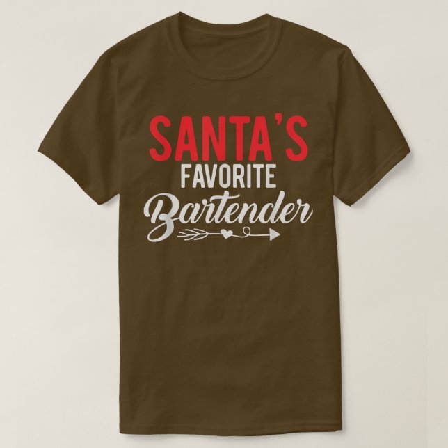 Camiseta Gift For Bartender Santas Favorite Bartender  (Frente do Design)