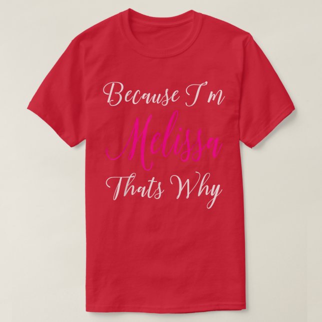 Camiseta Gift Melissa, Nome Personalizado Mulheres Cute P (Frente do Design)