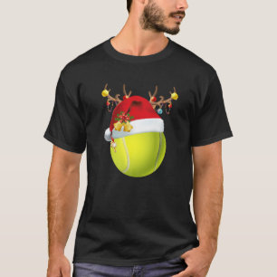 Camiseta Gift Reindeer Santa Hat Tênis Ball do Jogador de t