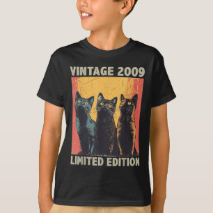 Camiseta Gift Retro Vintage 2009 Cat Lover 16t