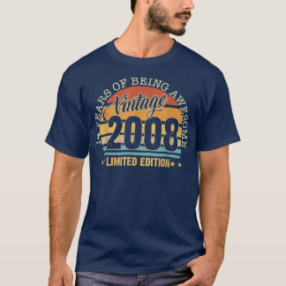 Camiseta Gift Vintage 2008 Limited Edition 14 anos