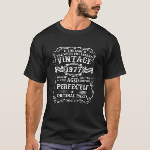 Camiseta Gift Vintage, 45 anos, 1977 Man Myth Legend 45T