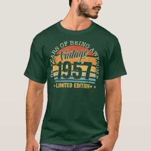 Camiseta Gift Vintage, 65 anos, 1957 Limited Edition 65t