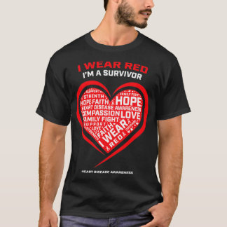 Camiseta Gifts Clothing Products Red Survivor Heart Disease