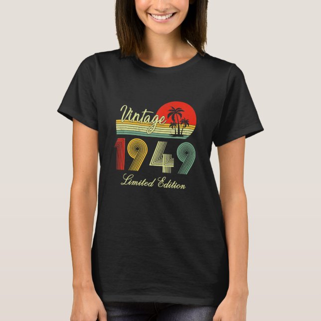 Camiseta Gifts Vintage 1949 Limited Edition, 73 anos (Frente)