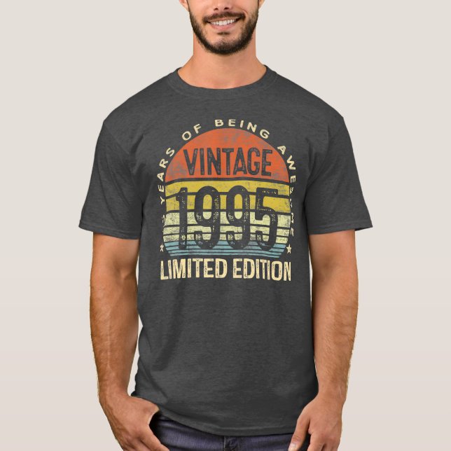 Camiseta Gifts Vintage 1995 Limited Edition, 25 anos (Frente)