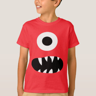 Camiseta Gigante Engraçado Monstro Olhado Crianças Colorida