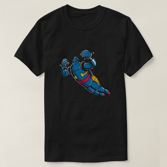 Camiseta Gigantor do robô da idade espacial - Clássico Impr (Frente do Design)