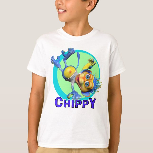 Camiseta GiggleBellies Chippy o macaco (Frente)