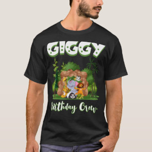 Camiseta Giggy Birthday Crew Zoo Bday Safari Party Celebrat