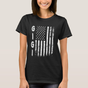 Camiseta Gigi Bandeira Americana Dia das Mães 4 de Julho Mu