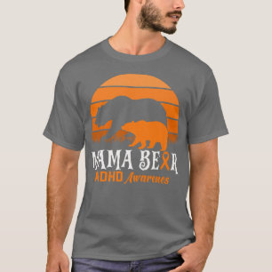 Camiseta Gigi Bear ADHD Mãe Dia Nacional de Consciência ADH
