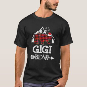 Camiseta Gigi Bear Christmas Pajama Red Xadrez Buffalo Fami