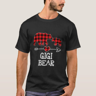 Camiseta Gigi Bear Christmas Pajama Red Xadrez Buffalo Fami
