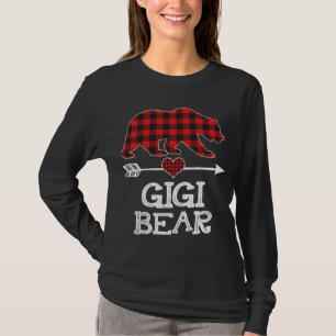 Camiseta Gigi Bear Christmas Pajama Red Xadrez Buffalo Fami