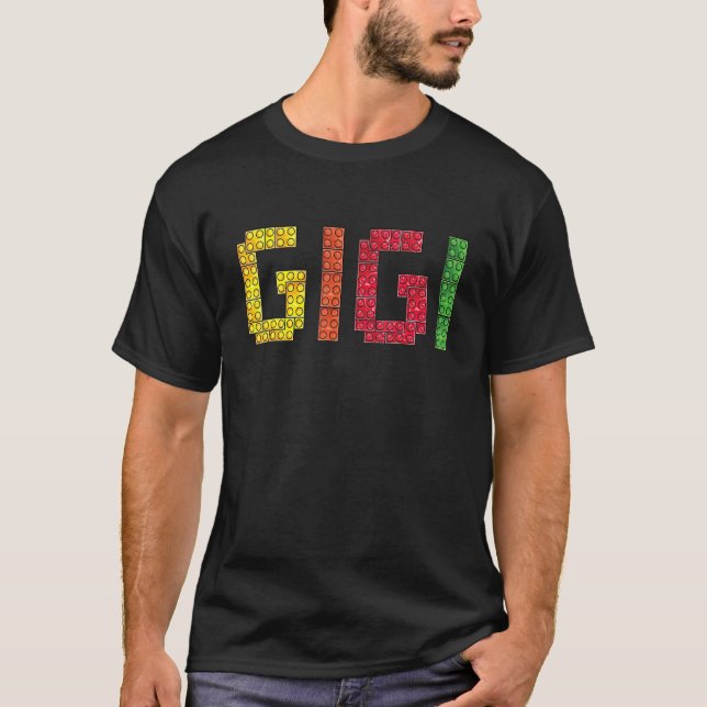 Camiseta Gigi Brick Master Builder Building Blocks Família  (Frente)