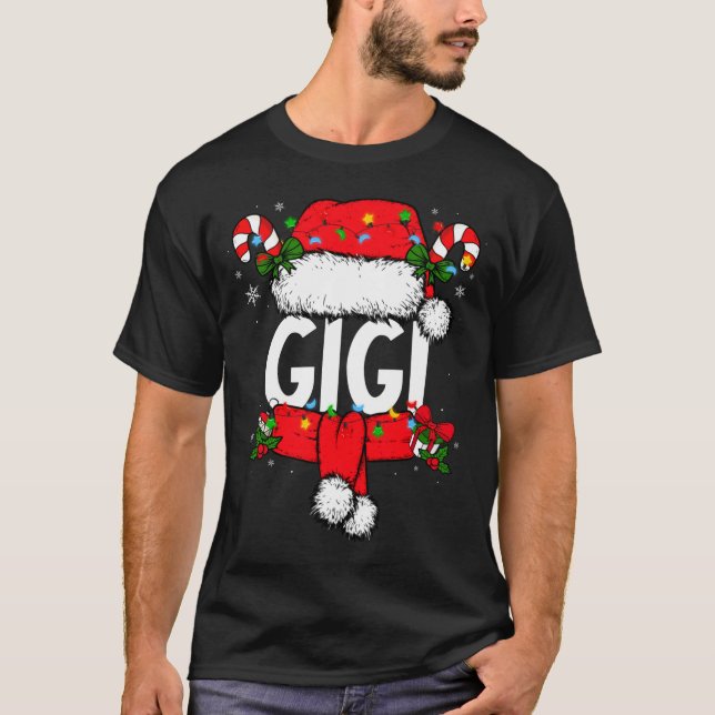 Camiseta Gigi Christmas Pajama Santa Claus Family Matching  (Frente)