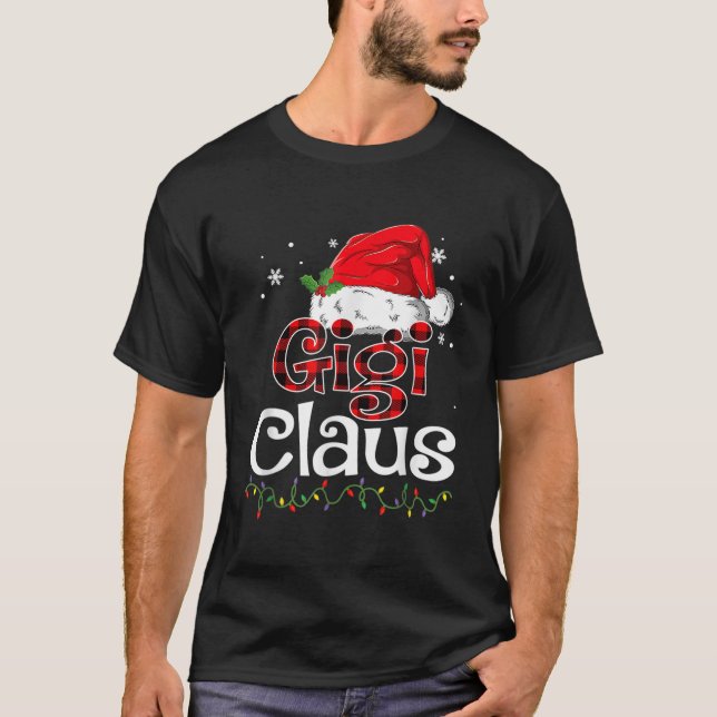Camiseta Gigi Claus Papais noeis Feliz Natal Pajama Corresp (Frente)