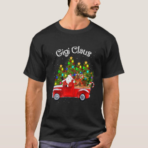 Camiseta Gigi Claus Riding Car Papais noeis Pickup Reindeer