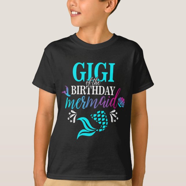 Camiseta Gigi Da Família Aniversário De Sereias (Frente)