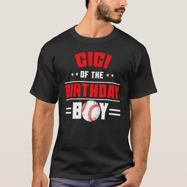 Camiseta Gigi Da Família Tema Birthday Boy Baseball Bda (Frente)
