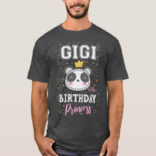 Camiseta Gigi da princesa de aniversário Cute Panda Bear B-