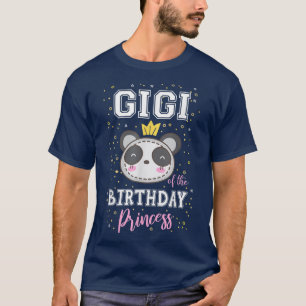 Camiseta Gigi da princesa de aniversário Cute Panda Bear B-