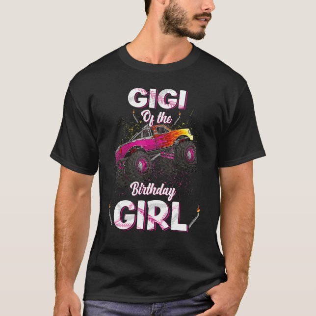 Camiseta Gigi Da Rapariga De Aniversário "Monster Truck Bda (Frente)