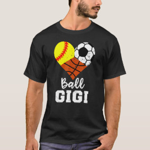 Camiseta Gigi de bola gigi de coração Gigi de bola de basqu