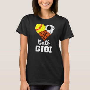 Camiseta Gigi de bola gigi de coração Gigi de bola de basqu