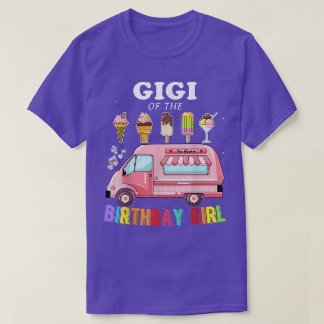 Camiseta Gigi Do Aniversário Do Par De Sorvete De Passageir (Frente do Design)
