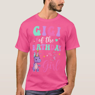 Camiseta Gigi Do Aniversário Para A Festa T-Rex Do Dinossau