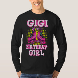 Camiseta Gigi Do Aniversário Rapariga Skates De Rolo Bday S