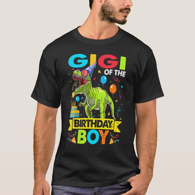 Camiseta Gigi Do Birthday Boy T Rex Dinosaur Aniversário P (Frente)