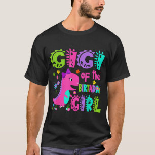 Camiseta Gigi do dinossauro saurus rex da menina de anivers