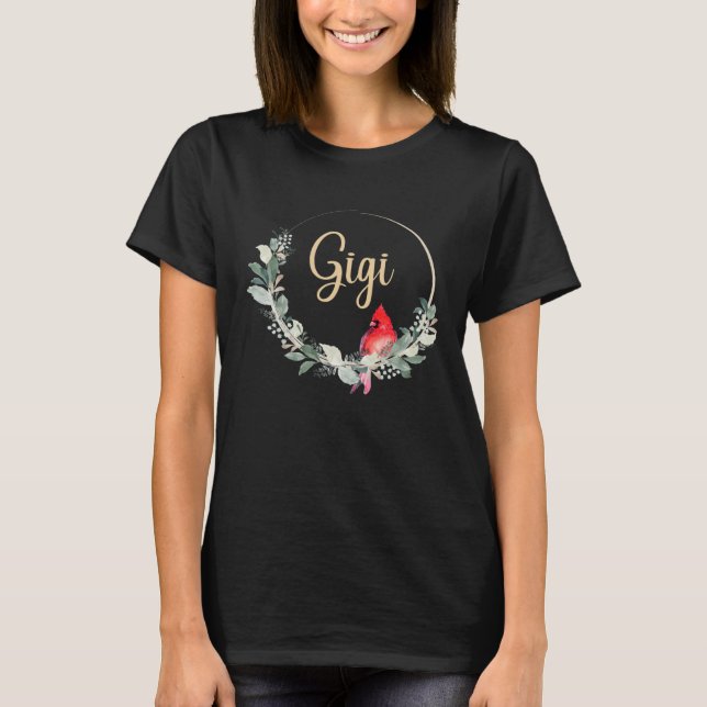 Camiseta Gigi Great Grandma Cardinal Pregnancy Announcement (Frente)