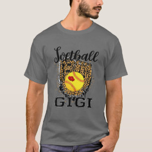 Camiseta Gigi Leopardo Dia de Jogo de Softball Vovó Esporte