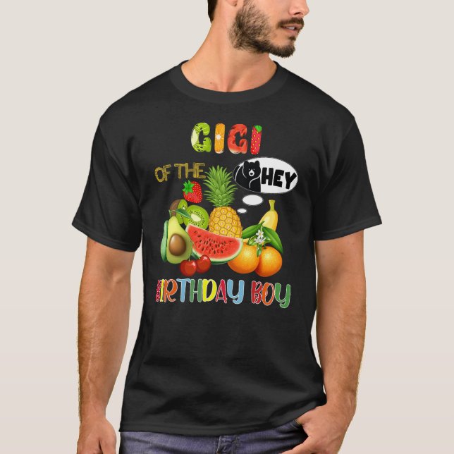 Camiseta Gigi Of The Birthday Boy Family Fruit Hey Bear Bir (Frente)