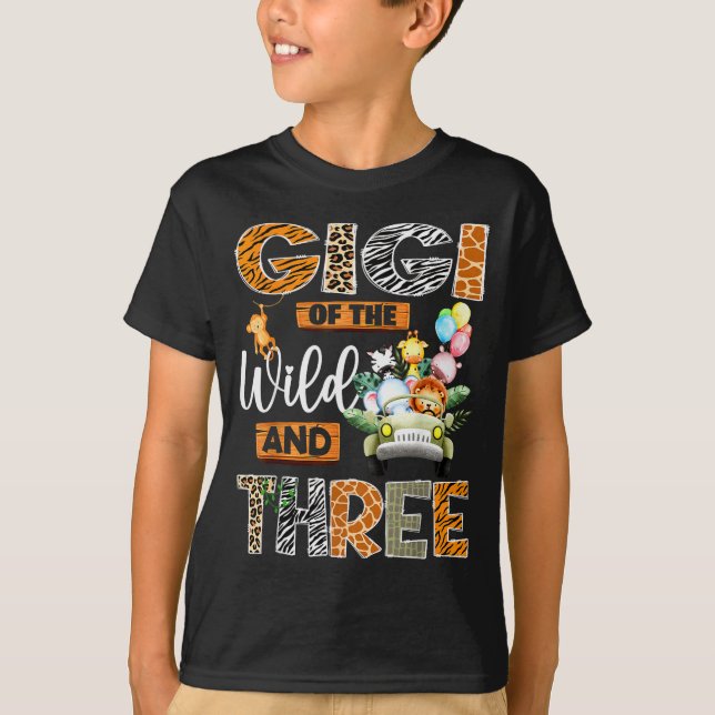 Camiseta Gigi Of The Wild And Three 3rd Birthday Boy Safari (Frente)