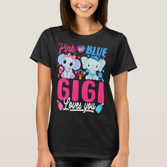 Camiseta Gigi Rosa Ou Azul Te Ama Elefante Revelador De Sex (Frente)