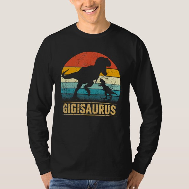 Camiseta Gigi Saurus T Rex Dinosaur Gigisaurus Mãe Engraçad (Frente)