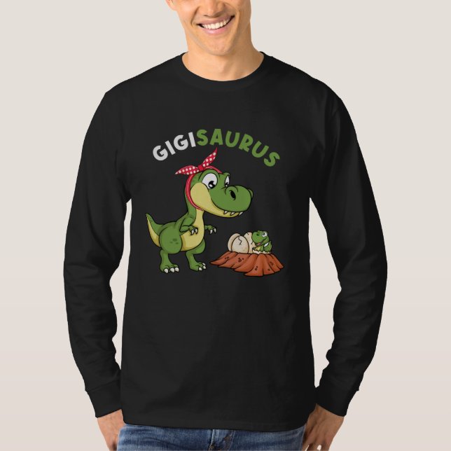 Camiseta Gigisaurus Cute Gigi 4 Kids Dinosaur rex Mother s  (Frente)