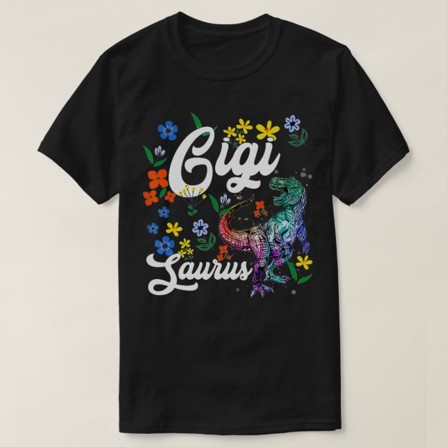 Camiseta Gigisaurus Gigi Dinossaur TRe Flower (Frente do Design)